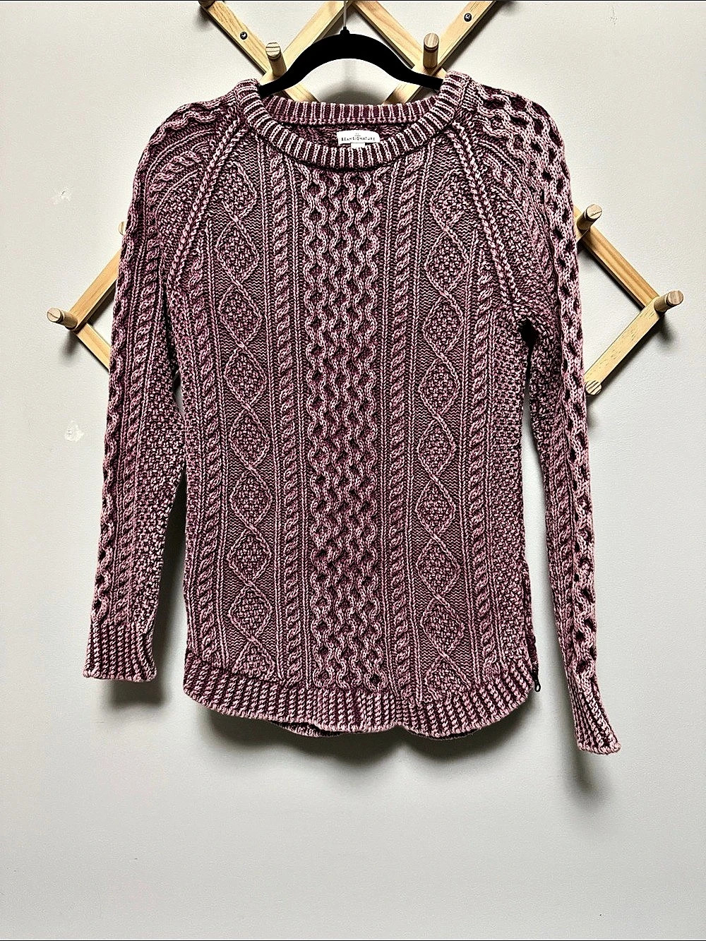 Bean Signature Cable Knit Sweater in Purple Size XS Like New